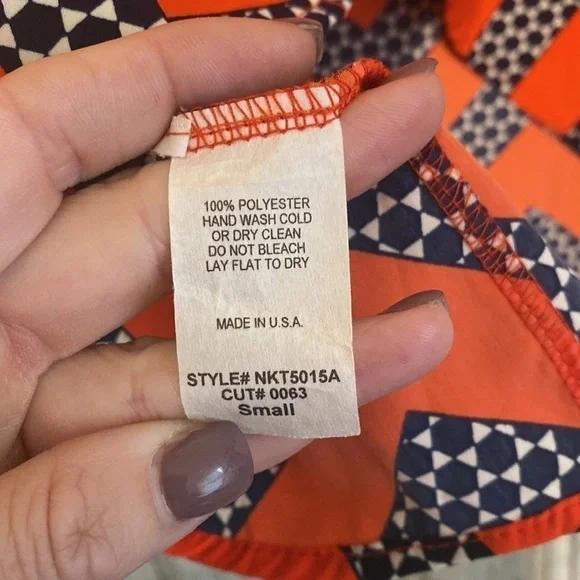 ELLIE Crisscross Back Red printed Blouse | Size small - Picture 8 of 12